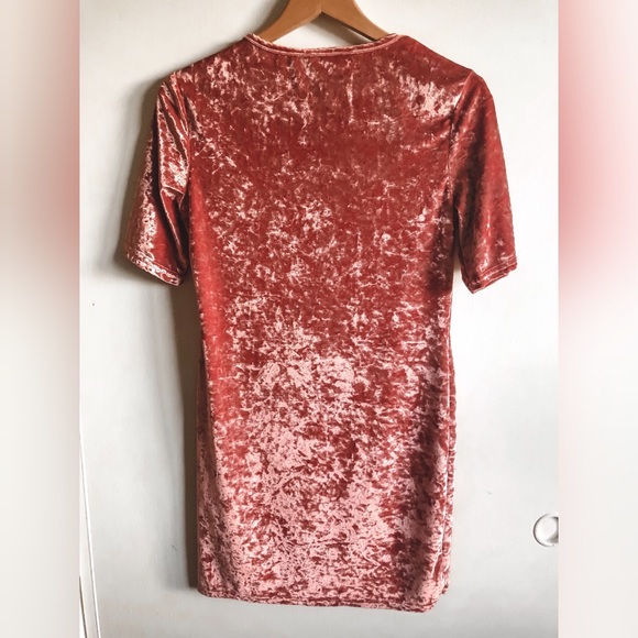 Vintage 90's 💖 Crushed Velvet Mini Dress - Picture 4 of 4